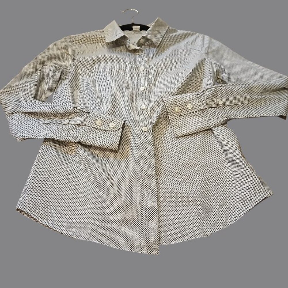 J. CREW Black/White Geometric Button-Down Shirt XS - Picture 8 of 8